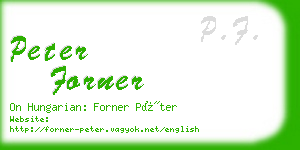 peter forner business card